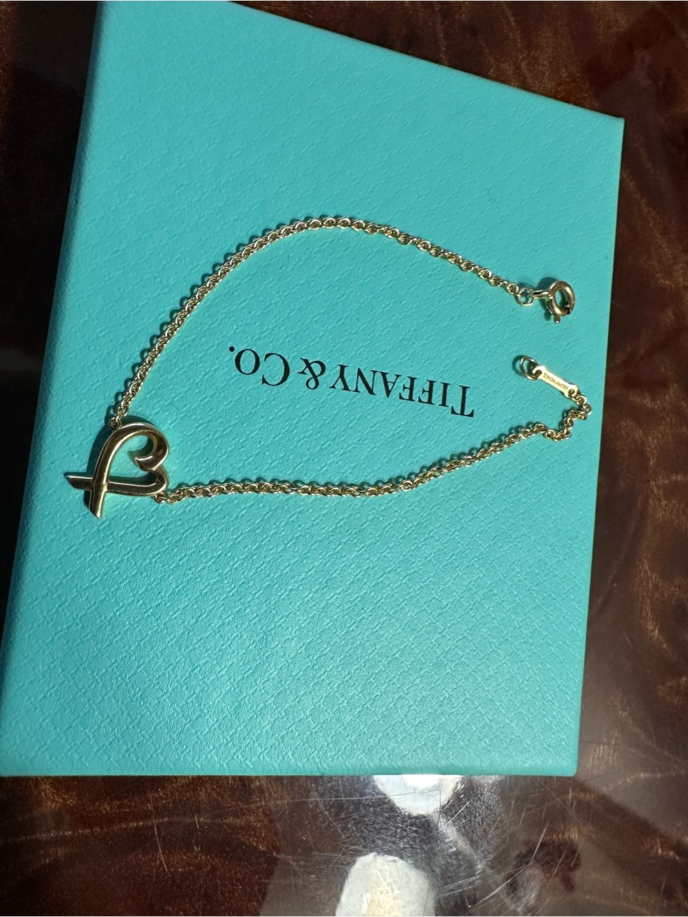3 items,authentic Tiffany 18k yellow Pendant Necklace, Bracelet , Ring! New item - Picture 4 of 16